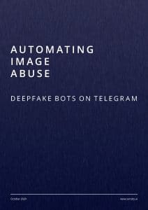 La couverture du rapport Automating image abuse par Sensity.ai