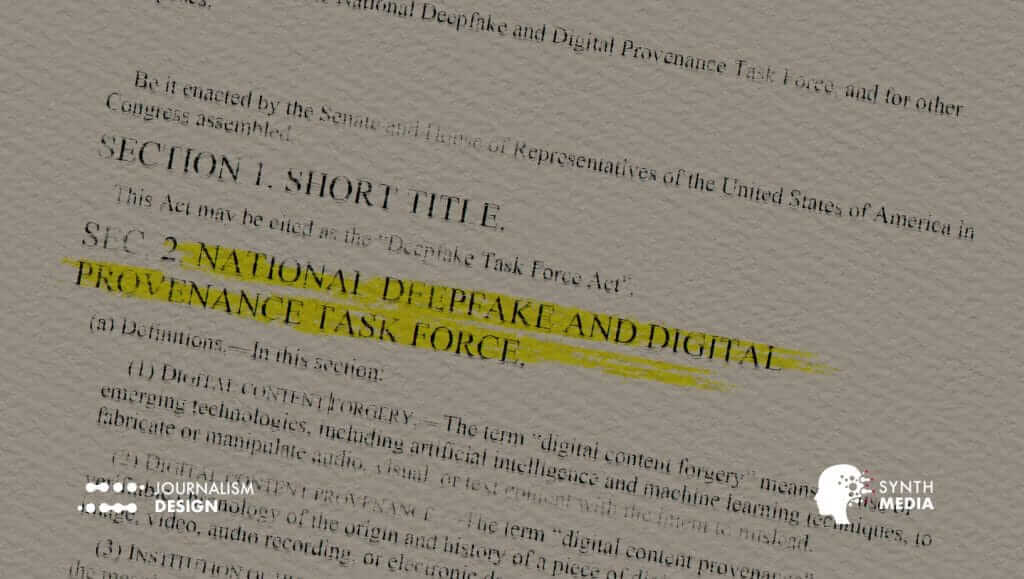 National Deepfake and digital provenance task force