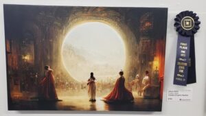 "Théâtre D'opéra Spatial" c'est le nom de cette oeuvre réalisée à l'aide de Midjourney par Jason Allen.