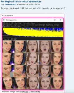 La streameuse Maghla a retrouvé des dizaines de posts où de jeunes hommes partagent du matériel pornographique réalisé avec son image en toute illégalité.